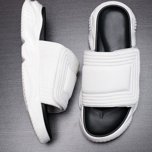 men's leather slide sandals - MRSLM