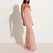 women's backless lace-up long dress, view 4 - MRSLM