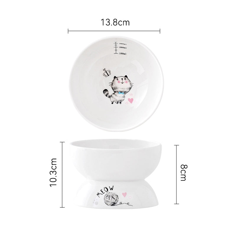 elevated ceramic cat bowl, view 9 - MRSLM