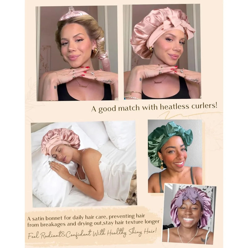 satin sleep bonnet, view 6 - MRSLM