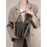 leather bucket shoulder bag, view 11 - MRSLM