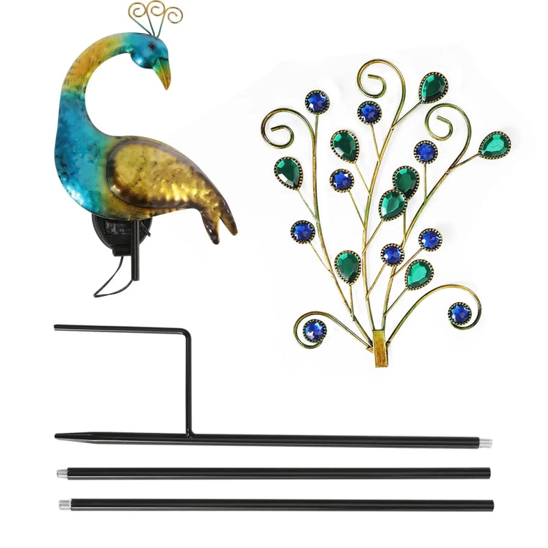 solar LED peacock garden lamp, view 8 - MRSLM