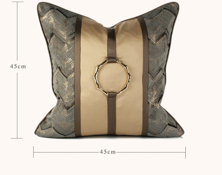 copper ring jacquard cushion cover, view 7 - MRSLM