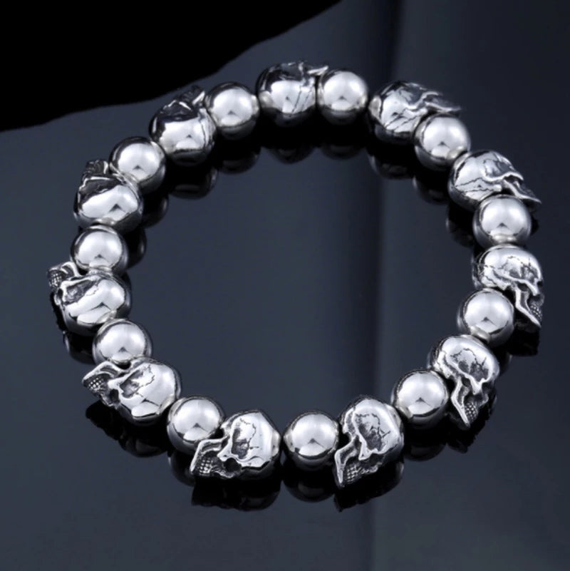 men's titanium steel skull bracelet, view 4 - MRSLM