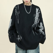 men's loose crew neck pullover sweater - MRSLM