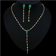 zircon long tassel collar chain set, view 6 - MRSLM