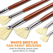 7-piece hog bristle fan brush set, view 3 - MRSLM