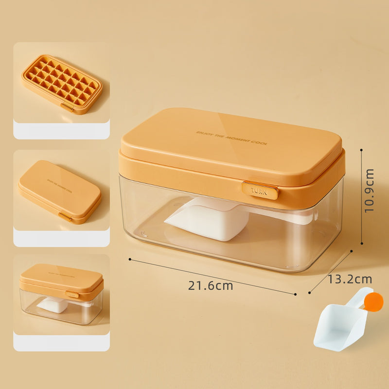 Square ice cube tray with flip-top lid, view 2 - MRSLM
