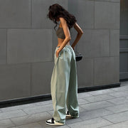 women's simple loose-fitting cotton pants, view 3 - MRSLM