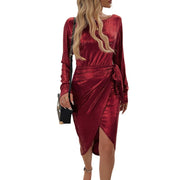 women's sheath long sleeve dress, view 5 - MRSLM