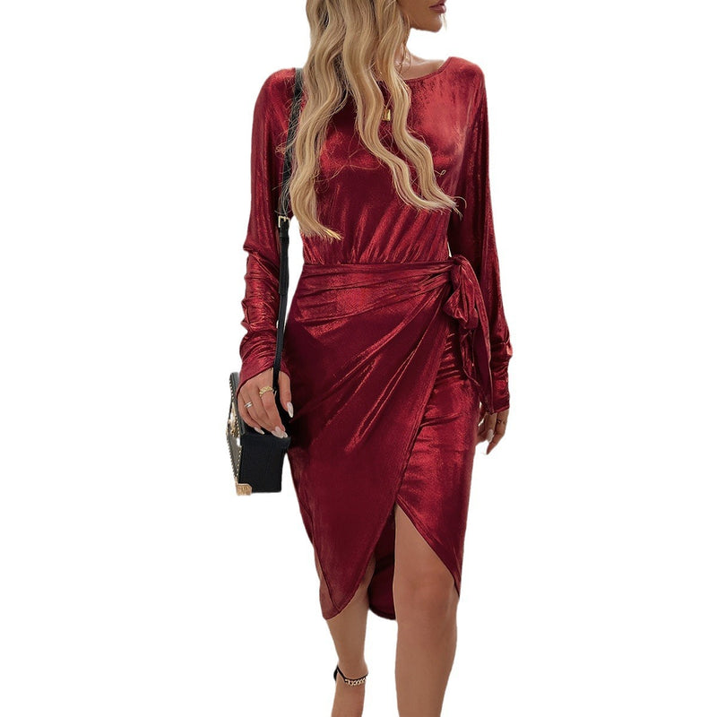 women's sheath long sleeve dress, view 5 - MRSLM