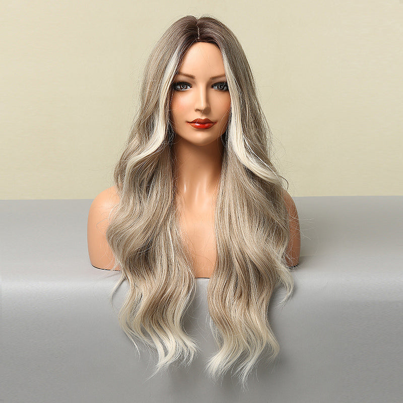 medium large wave mixed color wig, view 2 - MRSLM