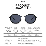 polygonal double bridge sunglasses, view 19 - MRSLM