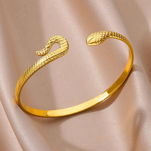gold snake bangle bracelet - MRSLM