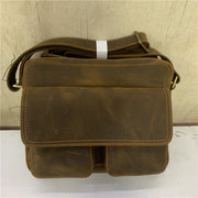 Men's leather shoulder messenger bag, view 3 - MRSLM