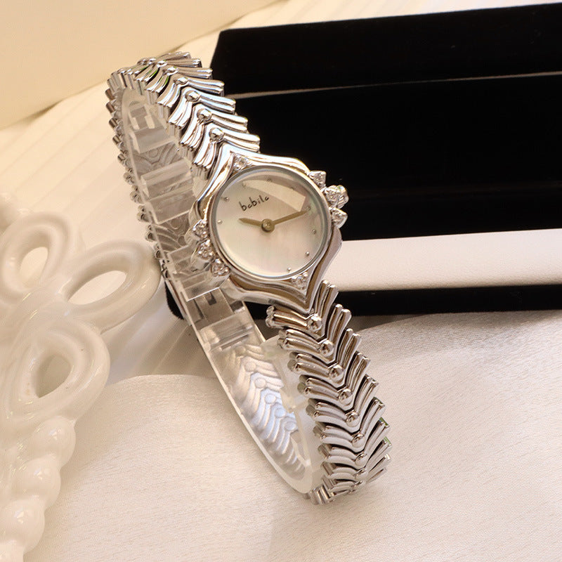 Women's bamboo chain quartz watch, view 9 - MRSLM