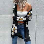 flower long sleeve knit cardigan black - MRSLM