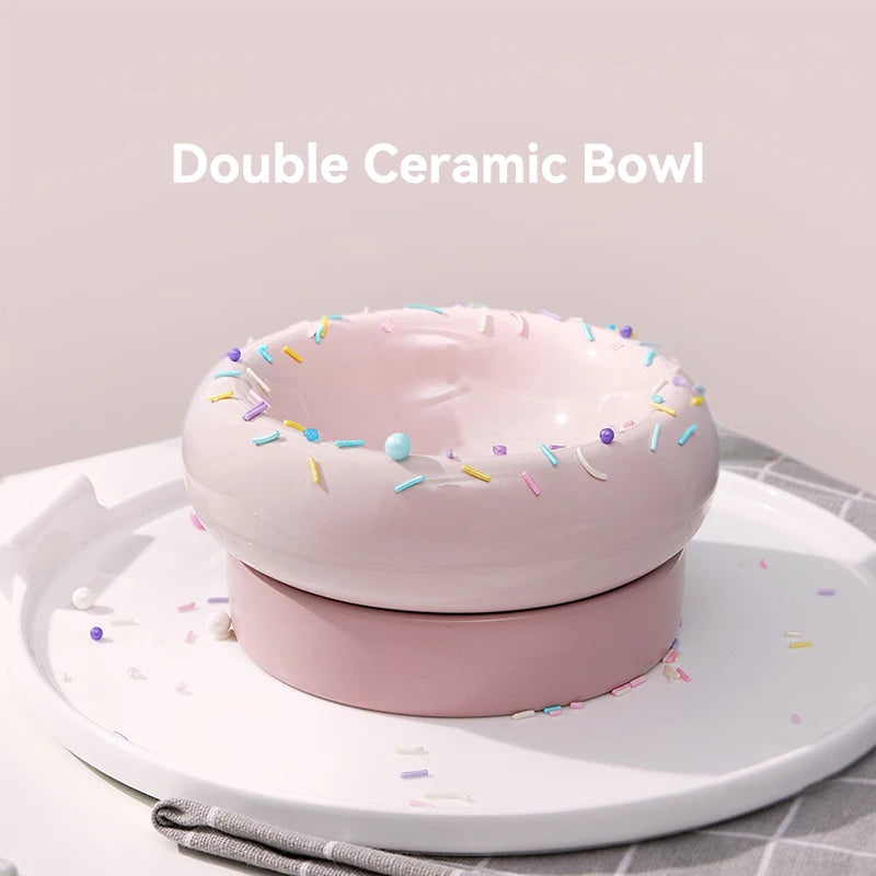 2-in-1 elevated ceramic feeding bowls, view 5 - MRSLM