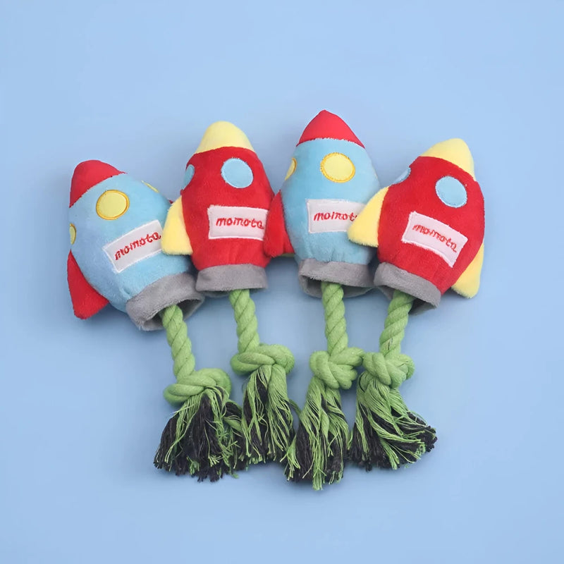 rocket plush dog chew toy, view 6 - MRSLM