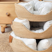 Handmade bamboo weaving cat and puppy bed, view 7 - MRSLM