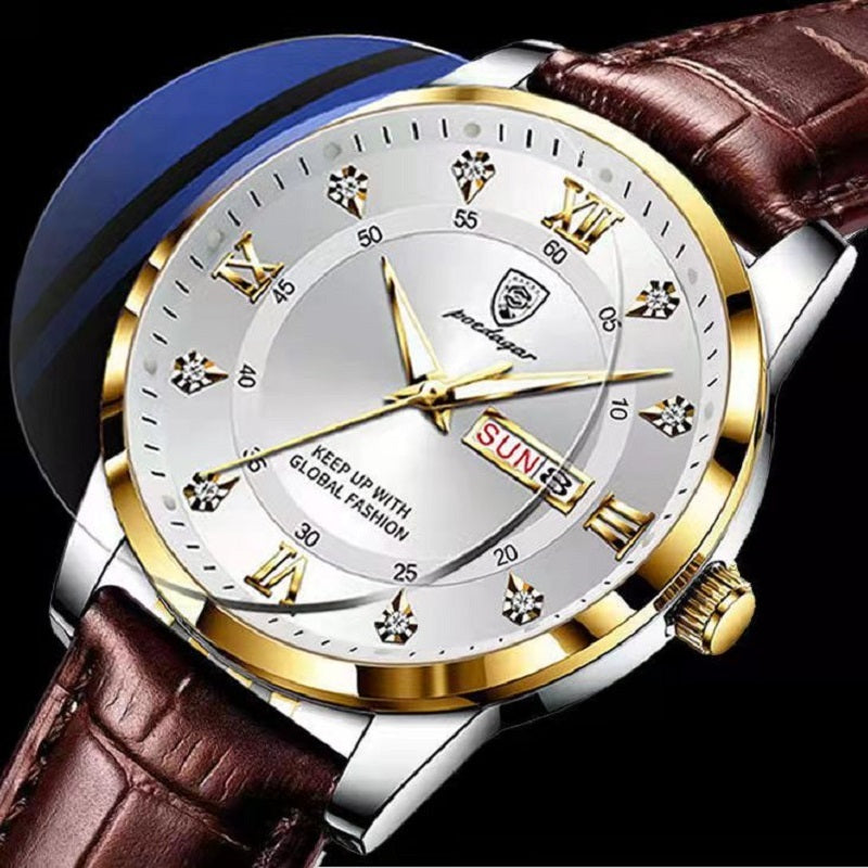 dual calendar men's watch, view 3 - MRSLM