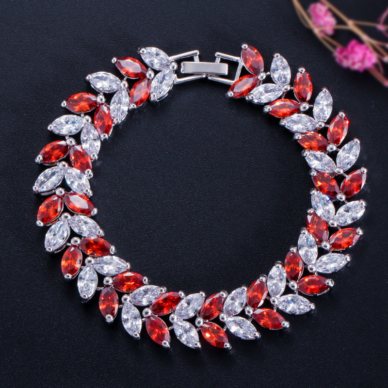 ladies gold-plated zircon bracelet, view 5 - MRSLM