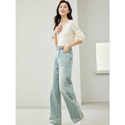 high waist wide leg denim pants, view 4 - MRSLM