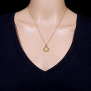 shell and imitation pearl pendant necklace, view 5 - MRSLM