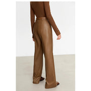 women's pu leather straight leg pants, view 7 - MRSLM