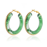 Acrylic gradient hoop earrings for women, view 4 - MRSLM