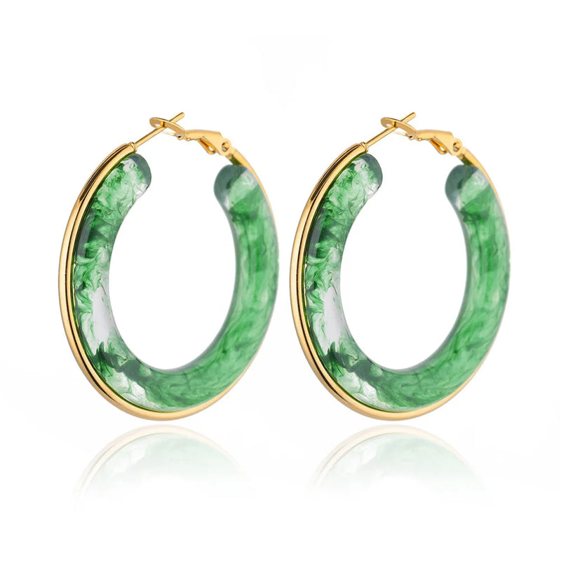 Acrylic gradient hoop earrings for women, view 4 - MRSLM