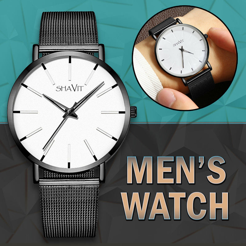 men's ultra thin quartz watch, view 9 - MRSLM