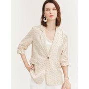 Dots printed silk blazer, view 2 - MRSLM