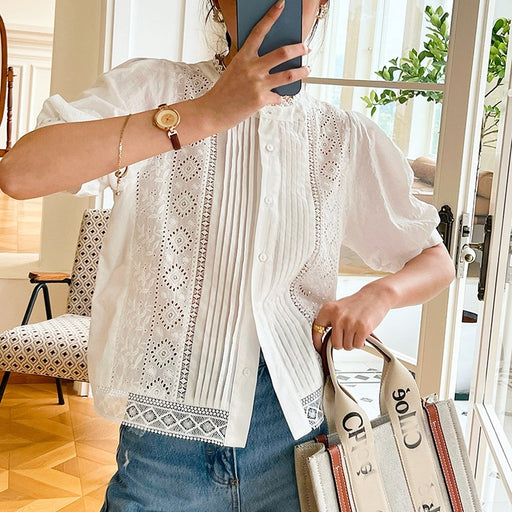 women's french white cotton shirt - MRSLM