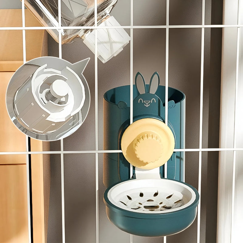 cage hanging feeder and water dispenser, view 4 - MRSLM