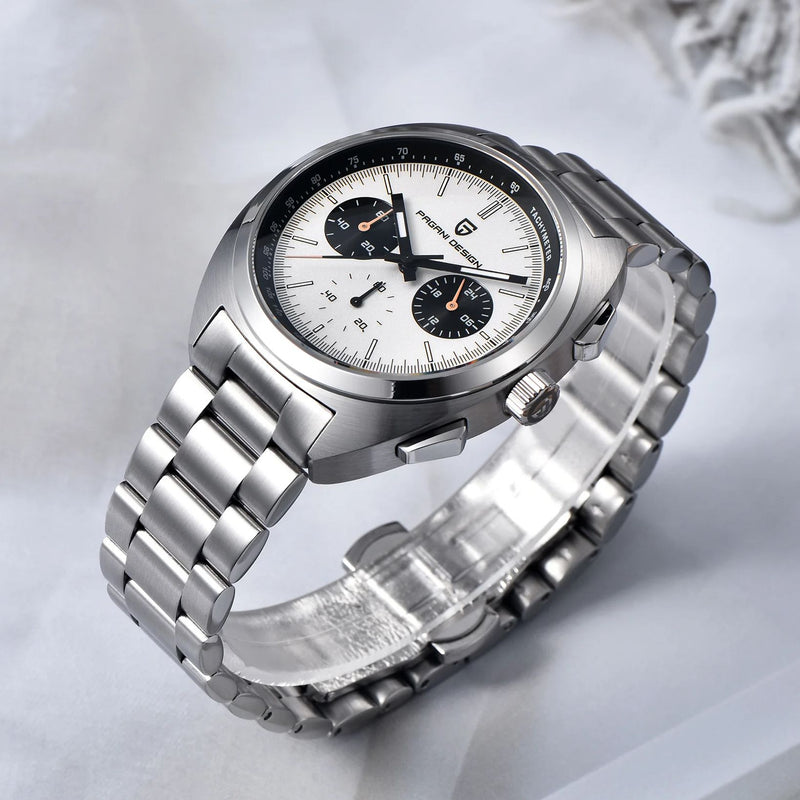 men's panda dial chronograph watch, view 7 - MRSLM