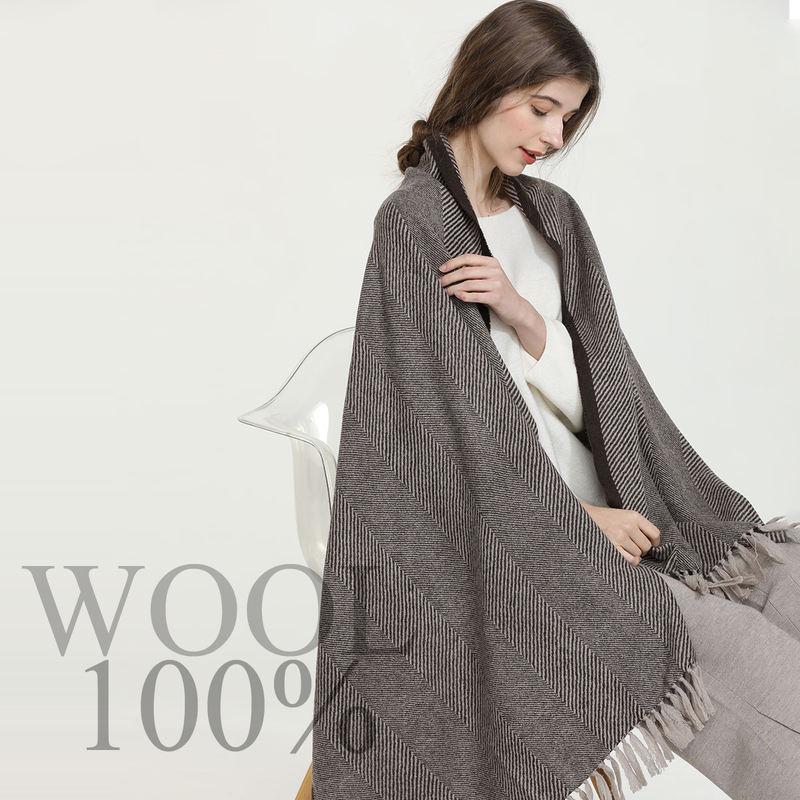 100% wool plaid twill scarf, view 3 - MRSLM