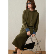 women's hooded two-piece dress set, view 7 - MRSLM