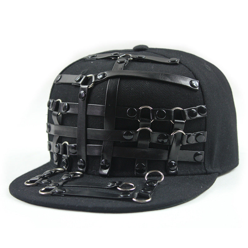 punk hip hop flat-brimmed cap, view 2 - MRSLM