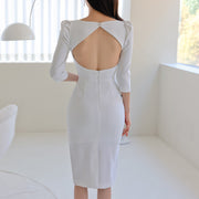 White sheath dress, view 2 - MRSLM