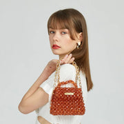 crystal pearls beaded crossbody bag, view 7 - MRSLM