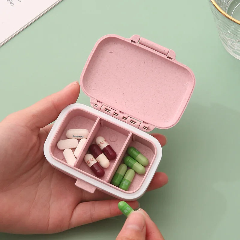 mini portable 3-grids pill organizer box, view 5 - MRSLM
