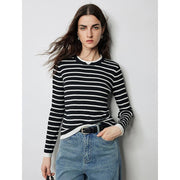 slim fit contrast knit sweater, view 7 - MRSLM