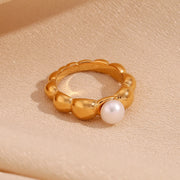 lace wave imitation pearl ring, view 7 - MRSLM