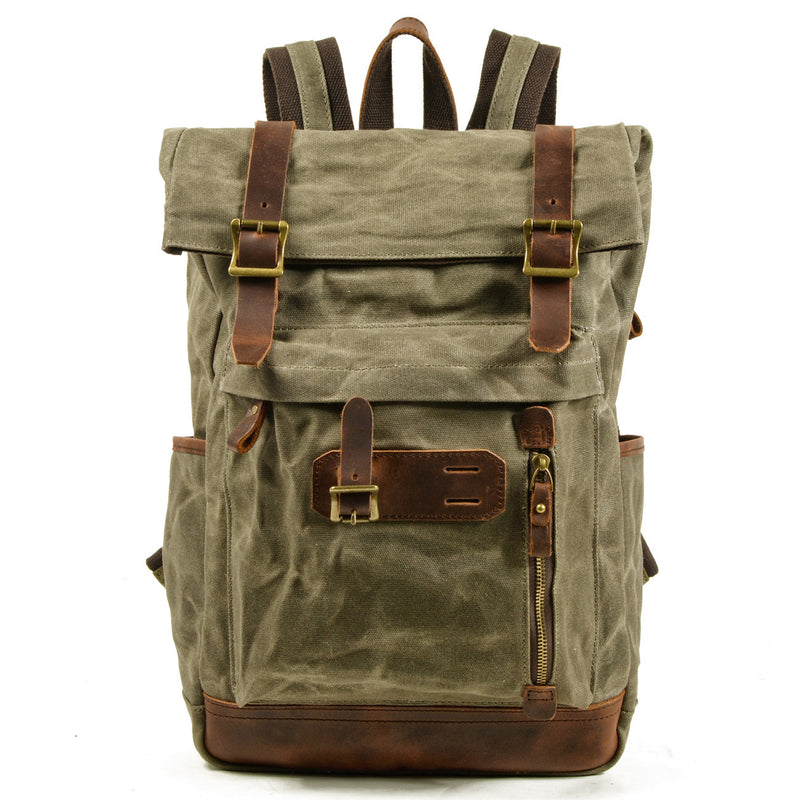 canvas outdoor travel backpack, view 7 - MRSLM
