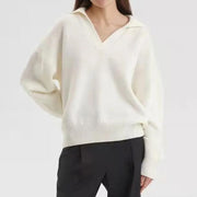women's V-neck polo sweater, view 3 - MRSLM