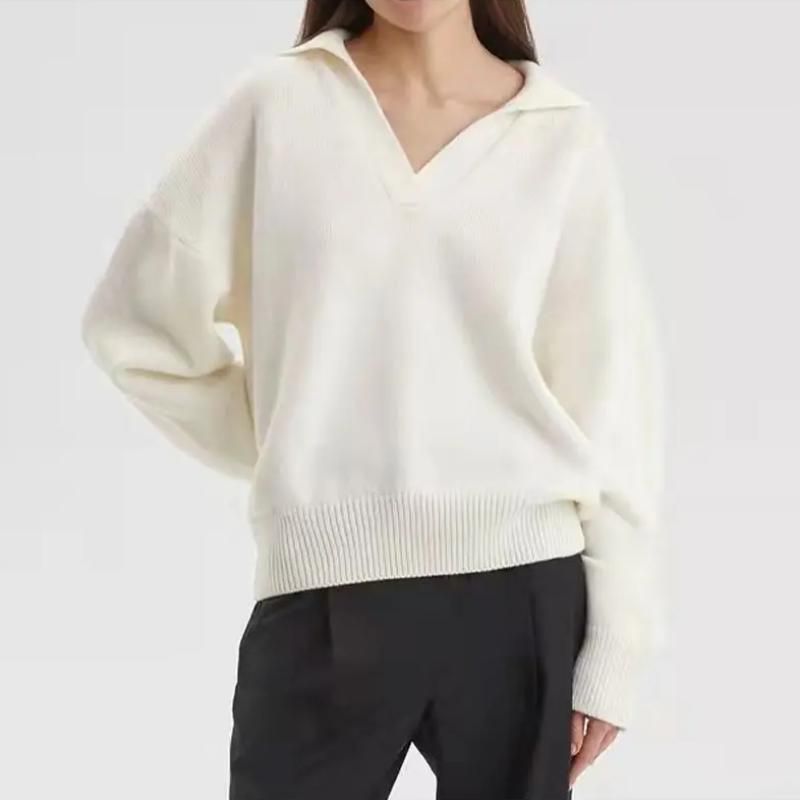 women's V-neck polo sweater, view 3 - MRSLM