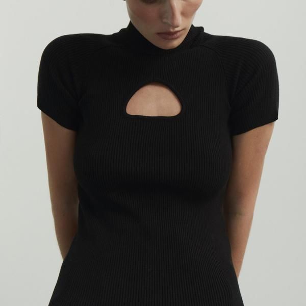 Women's half high collar knitted pullover, view 3 - MRSLM