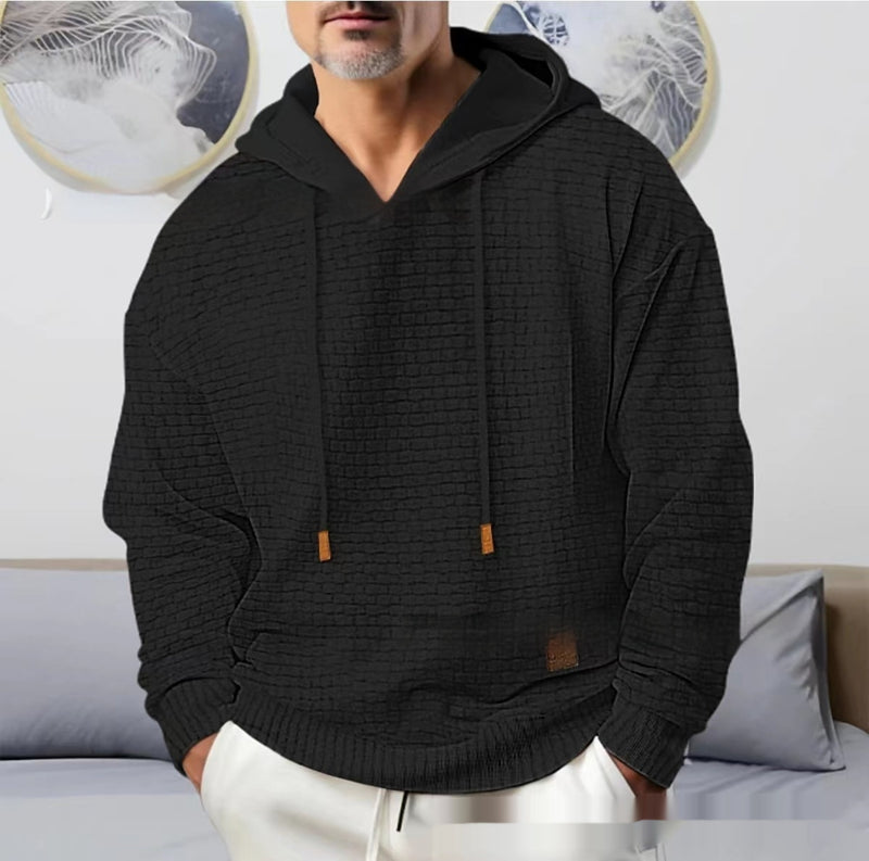 men's hooded jacquard sweater, view 3 - MRSLM