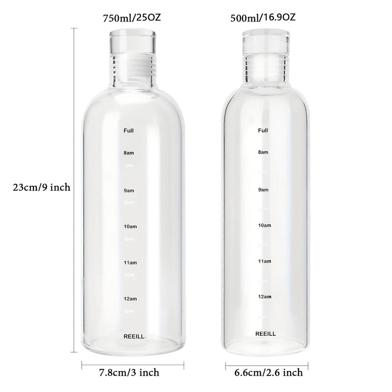 transparent plastic time marker water bottle, view 8 - MRSLM